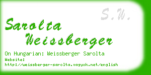 sarolta weissberger business card
